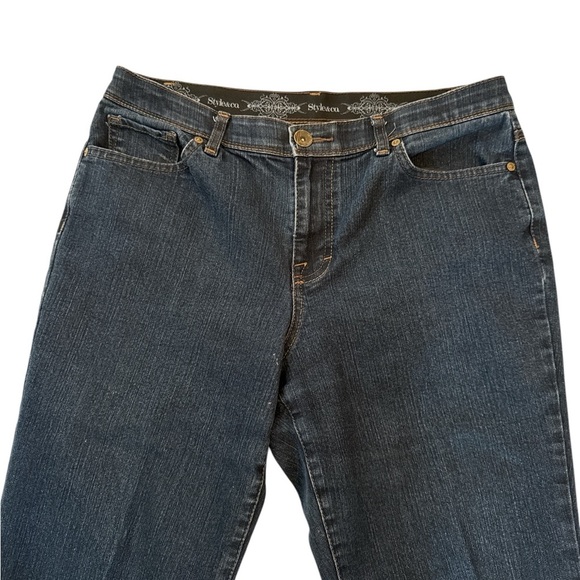 Style & Co Dark Wash Boot Cut Stretch Jeans Tummy Control Size 10S Curvy - Picture 2 of 10